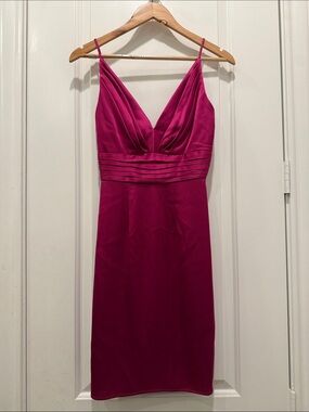 ABS Allen Schwartz Fuchsia Spaghetti-Strap Midi Dress